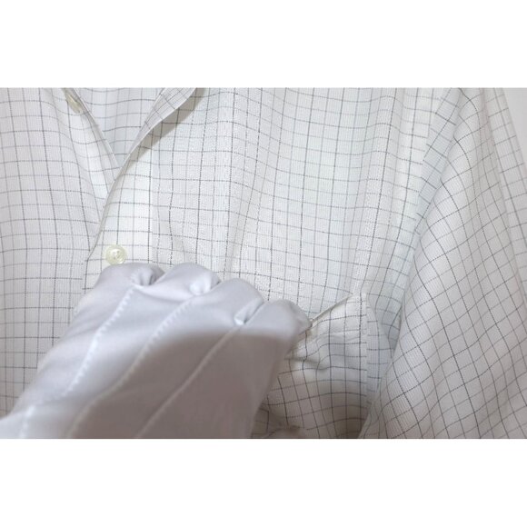 Donald J. Trump Signature Collection Mens White Check Long Sleeve Shirt Medium - Picture 5 of 10